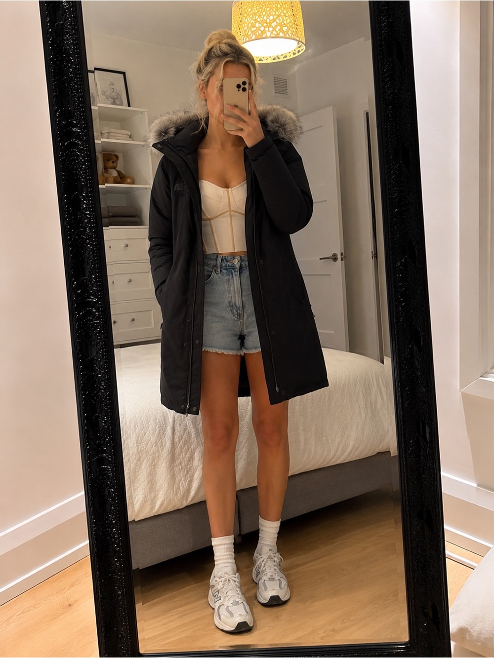 The North Face Black Faux-Fur Trim Puffer Parka